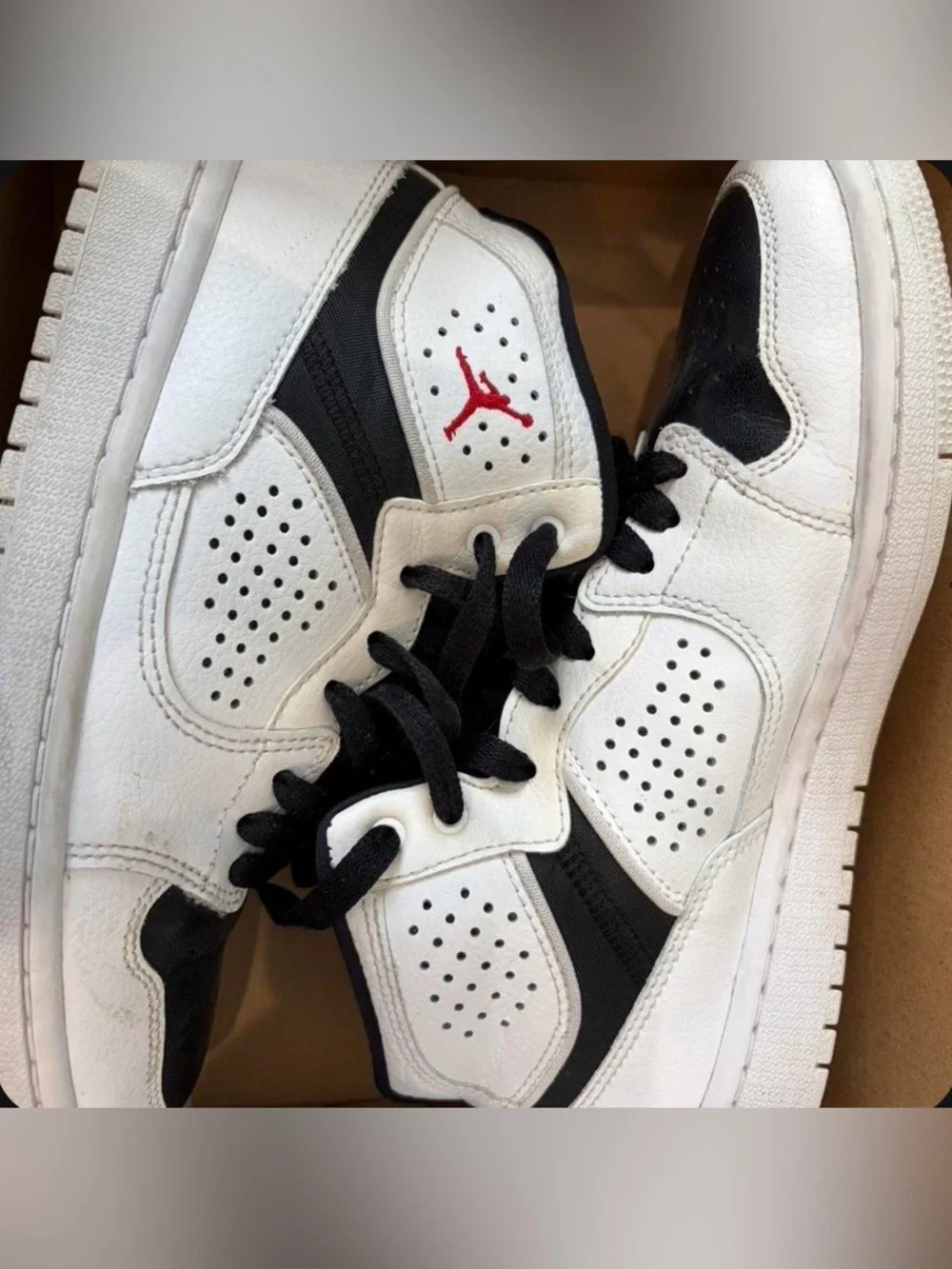 Jordan Kids Sneakers White Black Red Accents
